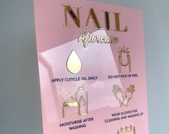 Nail Aftercare Advice Sign | Acrylic Sign | Salon Sign | Aesthetics Aftercare Sign | Nail Care