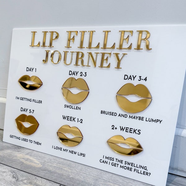 Lip Filler Journey Sign | Acrylic Sign | Salon Sign | Aesthetics Aftercare Sign | Lip Filler Sign