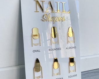 Nail Shape sign Sign | Acrylic Sign | Salon Sign | Aesthetics Sign | Nail Care | Nail Tech