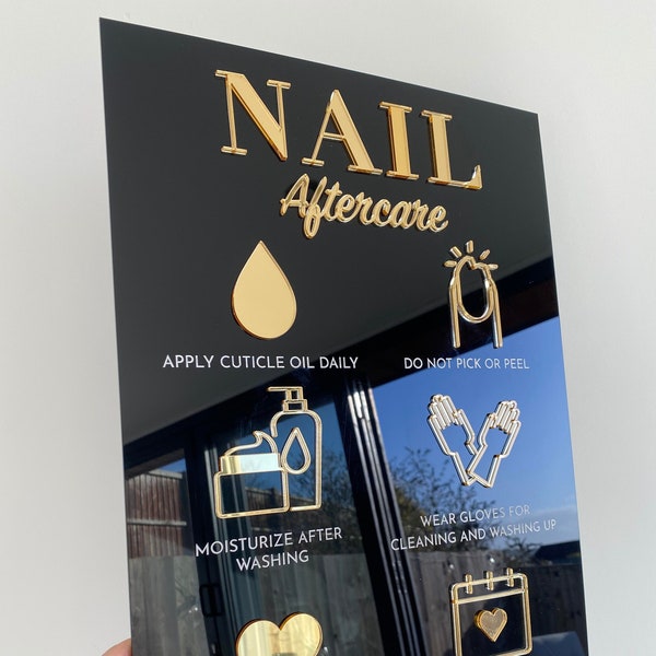 Nail Aftercare Advice Sign | Acrylic Sign | Salon Sign | Aesthetics Aftercare Sign | Nail Care