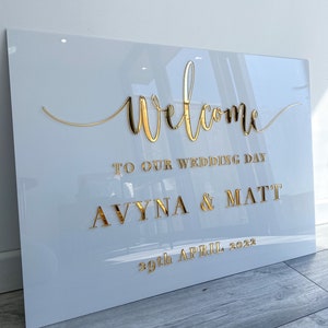 24 x 36 Frosted Acrylic Welcome Sign with White Acrylic Lettering – Von  Creative Co.