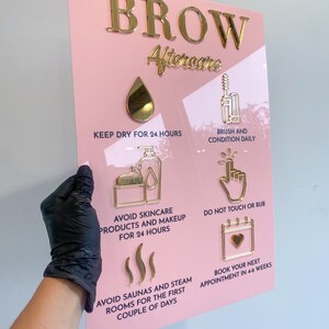 Acrylic Brow Aftercare Sign for Salon, Spa, Clinic, Aesthetics ...