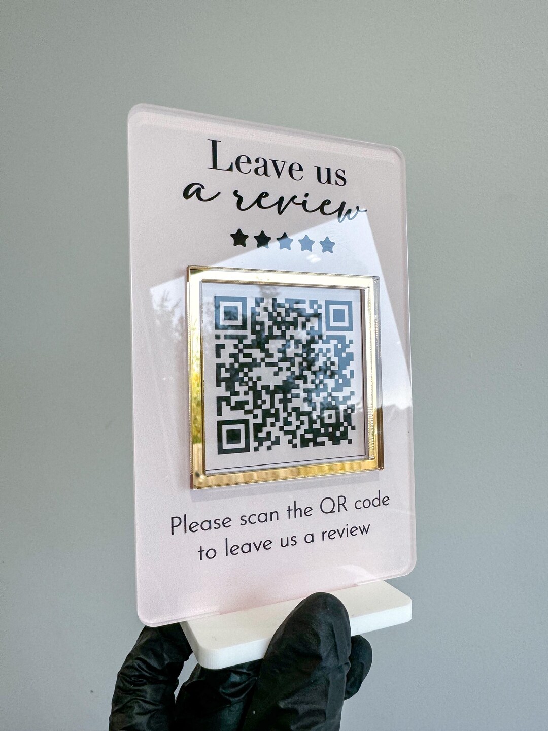 Mini QR Code Display Sign With Stand| Mini Social Media Sign With QR ...