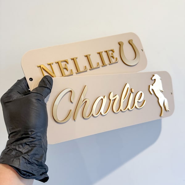 Stabiles Schild | Acryl Stand Namensschild | Pferd Türschild