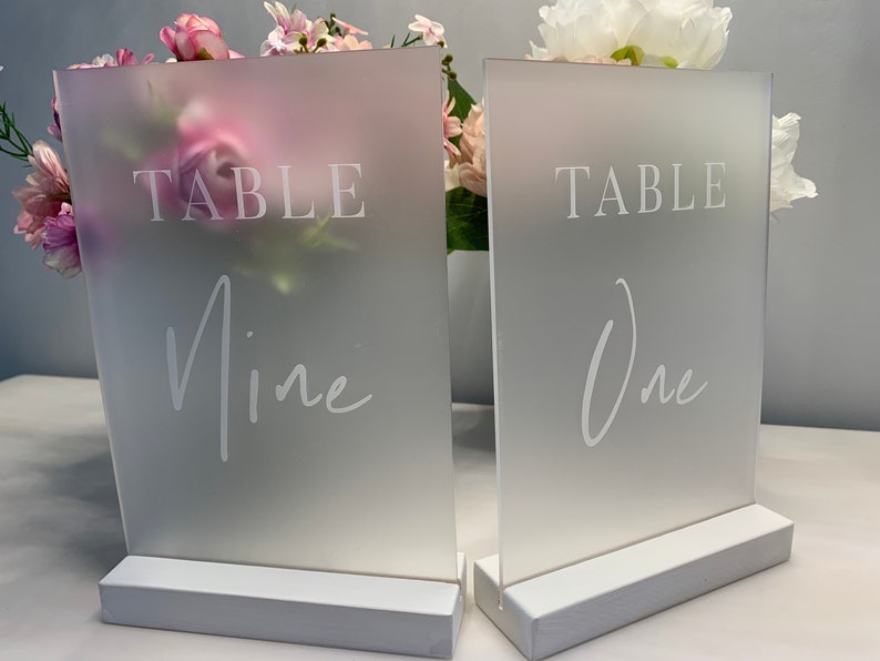 Frosted Acrylic Table Numbers Engraved Etsy