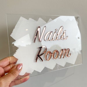 Salon sign, door sign, directional sign, custom acrylic sign image 6