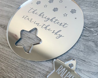 Pet Memorial Decoration Ornament - Brightest Star in the Sky, Memorial Plaque for Dogs, Cats