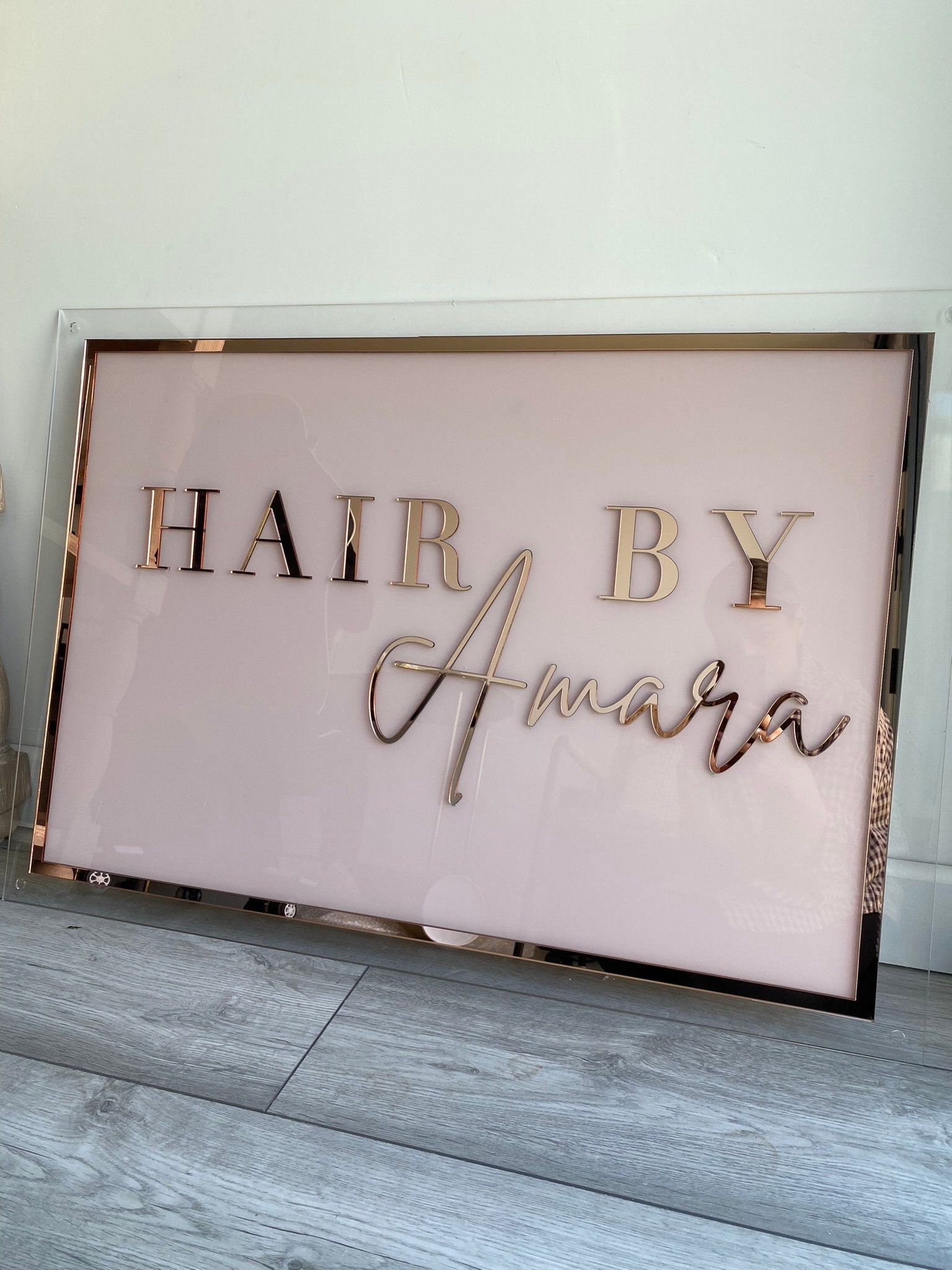 Acryl Salon Schild, Firmenschild, Salon Schild, 3D Acryl Schild, Raum Schild,  3D Schild, Frost Basis und Gold Schild -  Schweiz