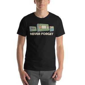 Retro Never Forget T-Shirt, Cassette, VHS, Floppy Disk, 80's Kid, 90's Kid, Vintage