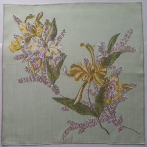 Jahrgang |  Taschentuch |  Orchideen |  Feine Baumwolle |  12.4/12.4