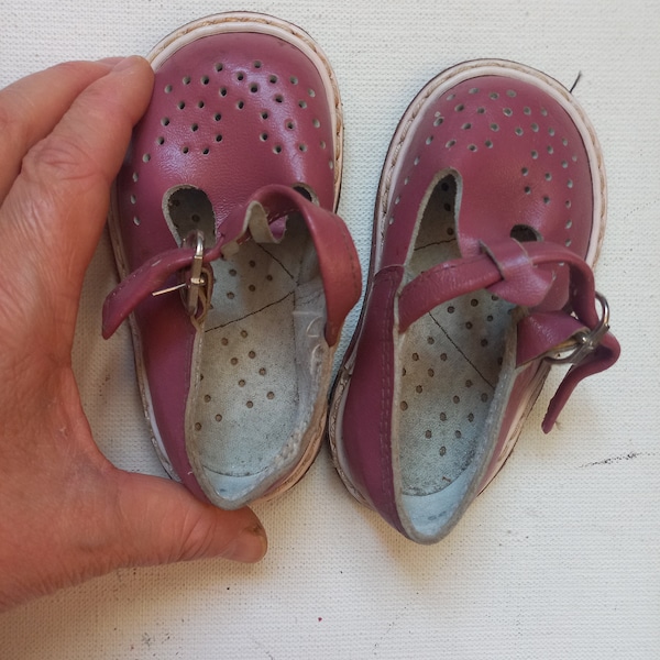 The smallest size of children's shoes | Summer shoes | Genuine leather | 3.9 inches.