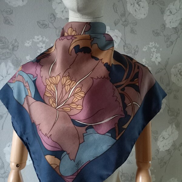 Vintage | Silk Scarf | Liberty of London |  Made in England  | 31.4/31.4 inches