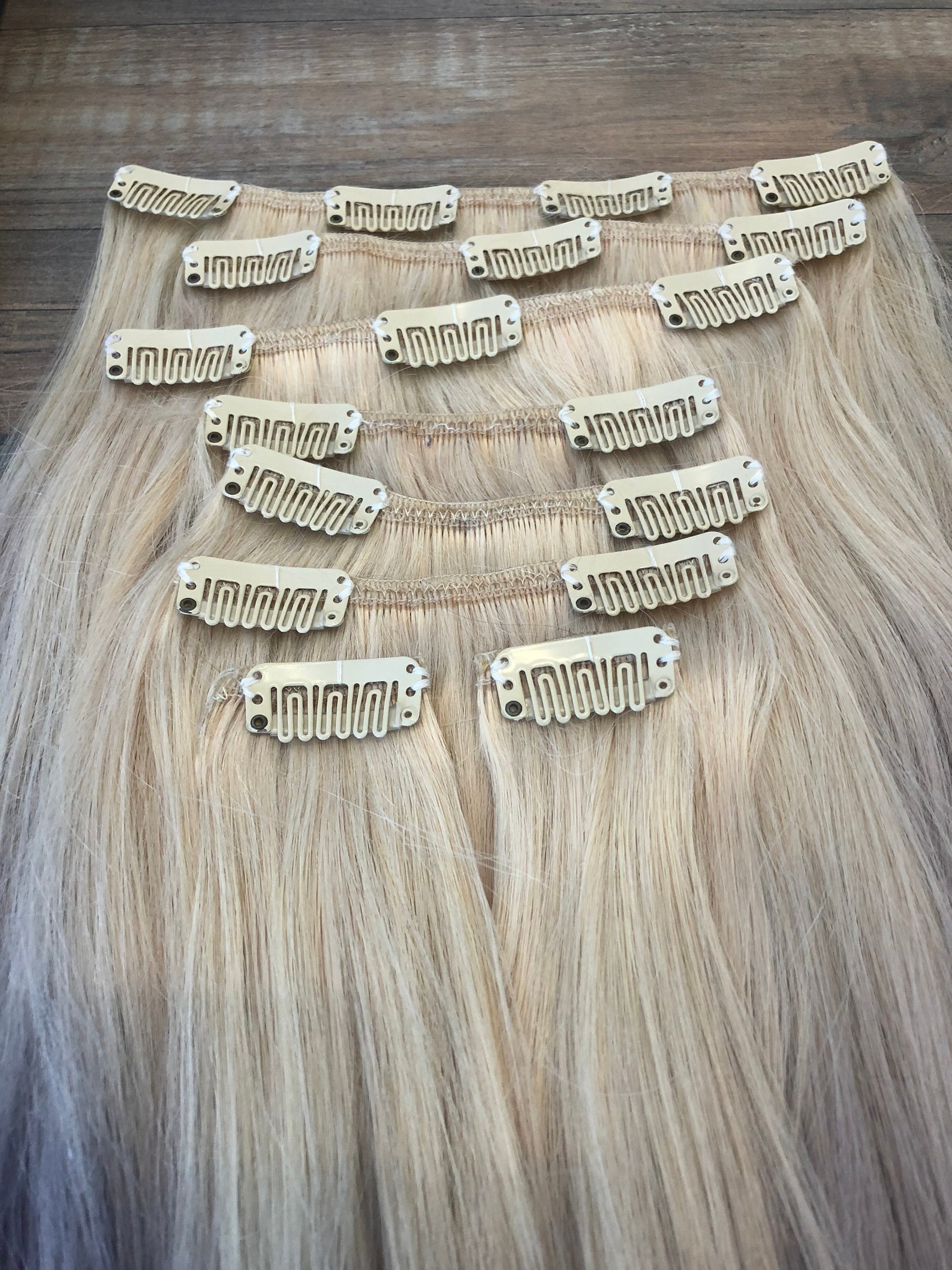 Hot Pink Clip In Hair Extensions 18 with Blonde Ombre / Balayage Blonde