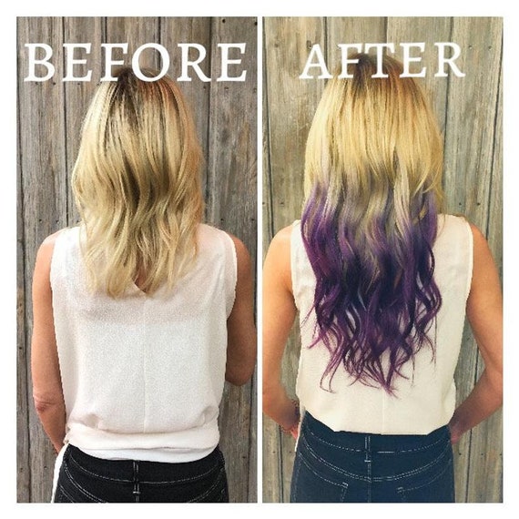 Blonde and Purple Clip in Hair Extensions / Purple Ombre - Etsy