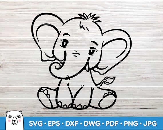 Download Cute baby elephant SVG / SVG Cut File / Car Decal SVG / | Etsy