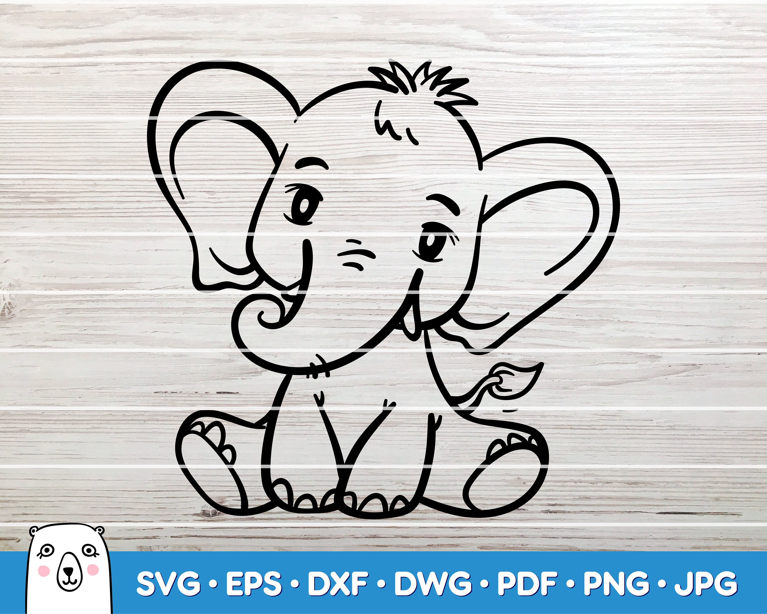 Cute Baby Elephant SVG / SVG Cut File / Car Decal SVG / - Etsy Australia