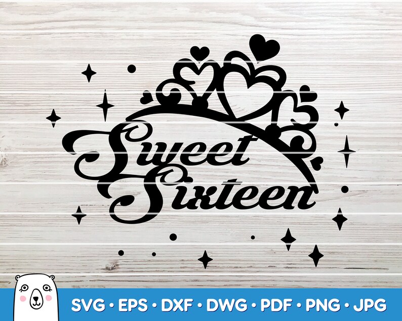 Download Sweet Sixteen Svg Svg Cut File Car Decal Svg Instant Download Printable Vector Clip Art Silhouette Cricut Digital Drawing Illustration Truongsinhhoc Com Vn