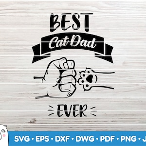 最高の猫パパ svg / フィスト バンプ / SVG カット ファイル / 車用デカール SVG / 即時ダウンロード / 印刷可能なベクター クリップ アート / シルエット & クリカット