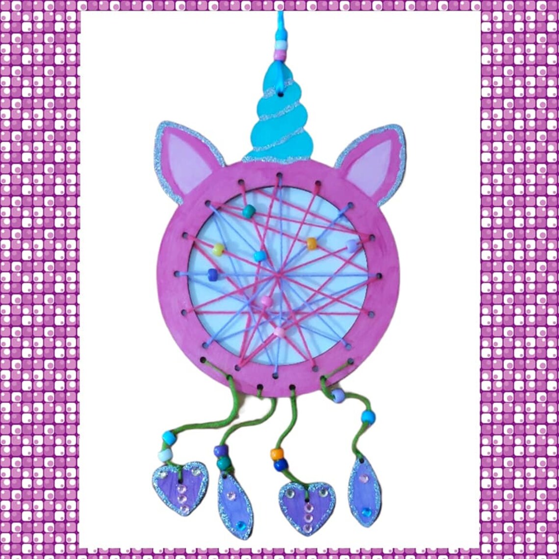 Paint Your Own Wooden Unicorn Dreamcatcher Complete Kit Etsy