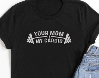 Koszulka „Twoja mama to moja siłownia cardio” – zabawna koszulka do ćwiczeń
