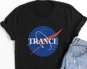 Trance Nasa Logo Shirt, Raver shirt, muziekfestival shirt, Party tshirt