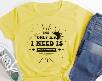 Beer and Sunshine T-Shirt/Women's Clothing/Men's Clothing/The Only BS I Need/ Beer and Sunshine/Summer Shirt/Vacation Shirt