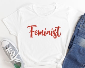 Feminist T-Shirt, Women's Red Print, Unisex Cotton Tee