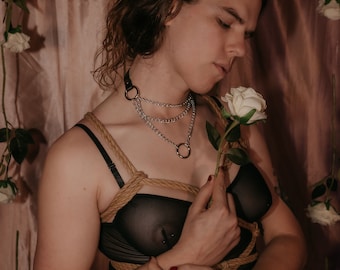 The Daria Necklace -- Vegan Leather + Chains