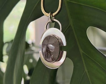 Rutilated Quartz pendant, in Sterling Silver