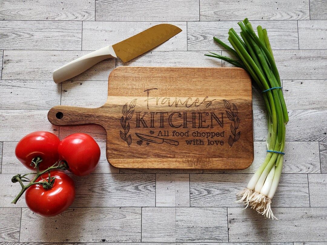 Personalized Acacia Wood Cutting Board, Engraved Charcuterie Board - Etsy