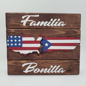 Personalized Two Countries Wood Sign