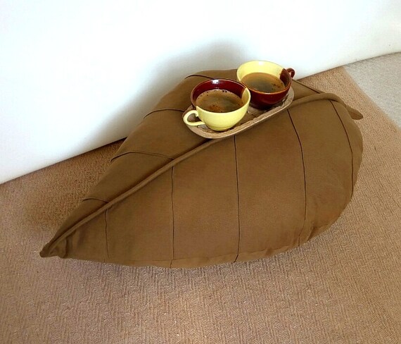 Floor Cushion Floor Pouf Leaf Shaped Pillow Decorative Pillow Etsy