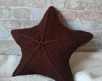 Knitted pillow star shaped  Aroma pillow Knitting decor  Sweater pillow 15"