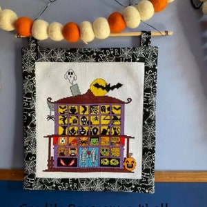 Haunted House Halloween Cross Stitch Pattern