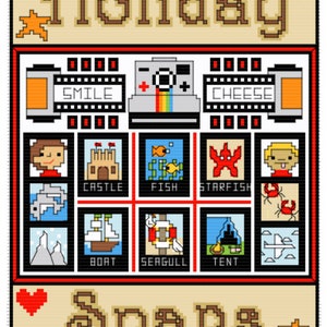Holiday/Vacation Snaps Cross Stitch Pattern