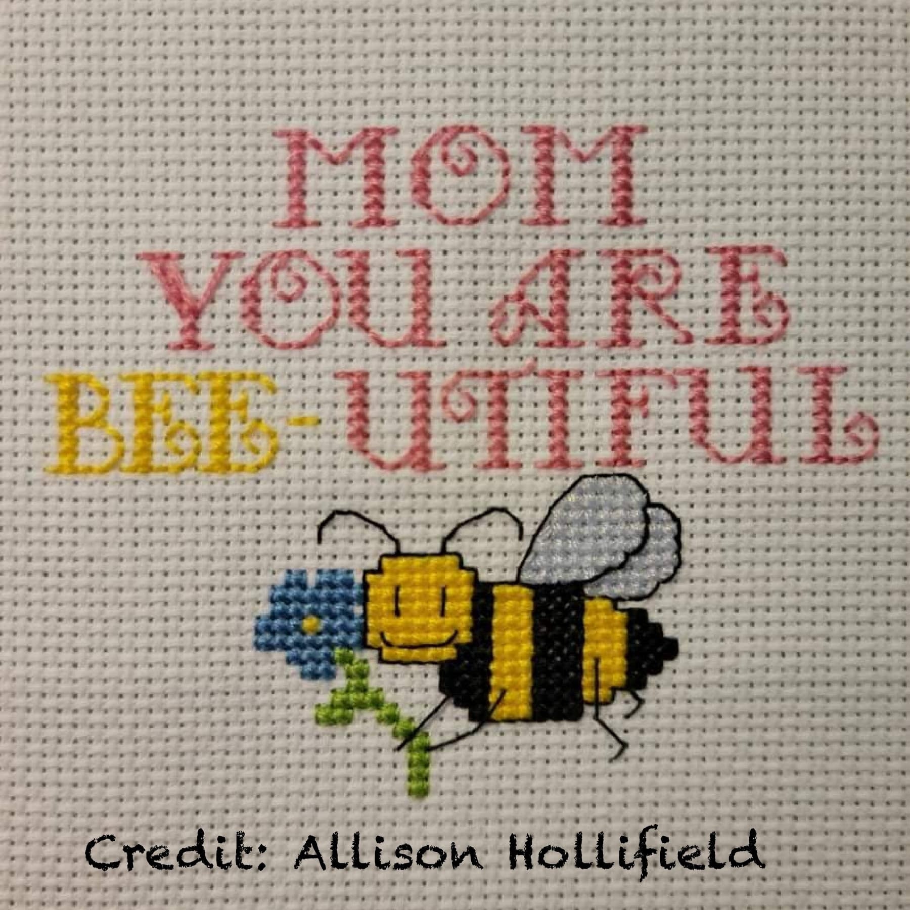 Mom Bee Utiful Card Cross Stitch Pattern Etsy