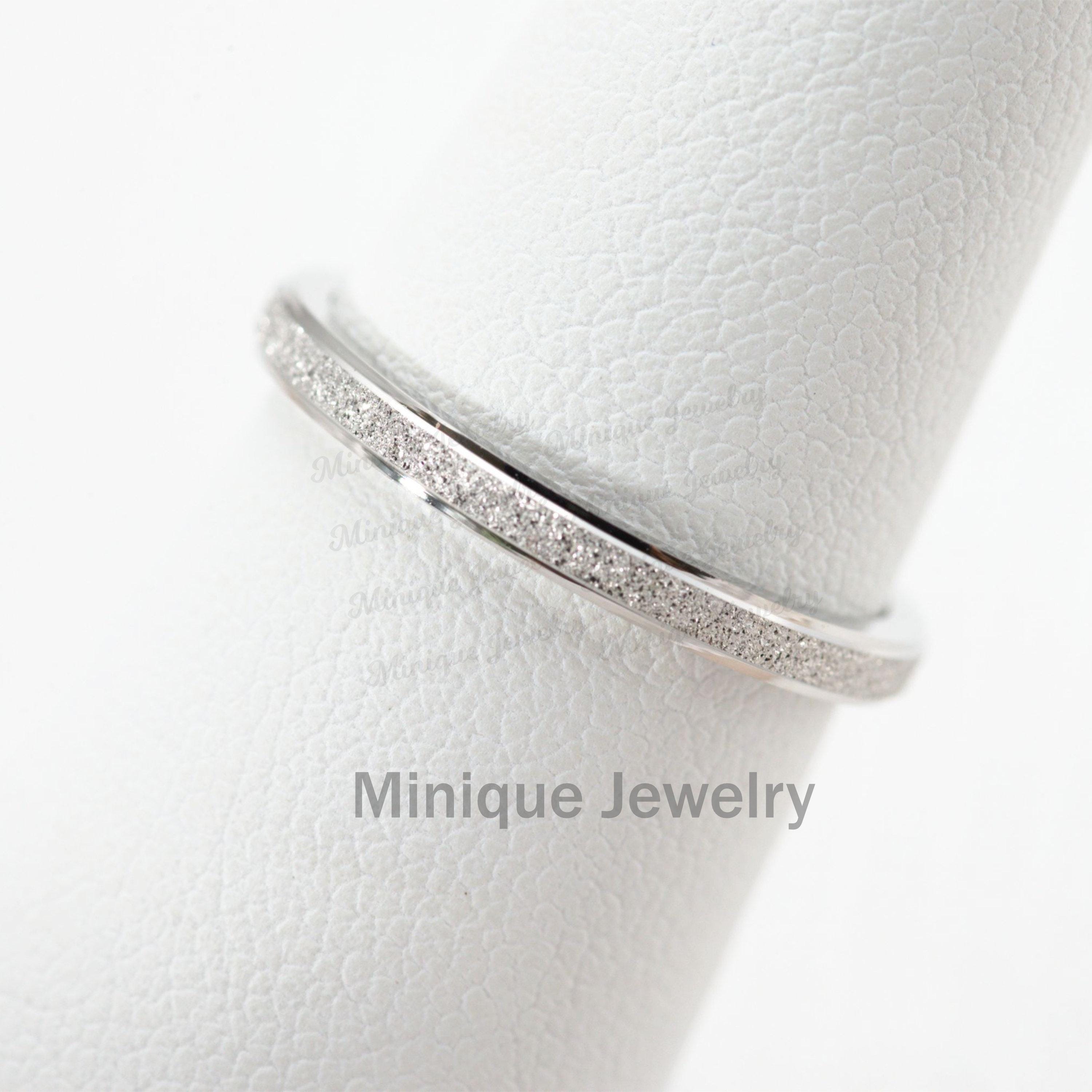 2 mm Solid 925 Stardust Sterling Silver Classic Sparkly Wedding…