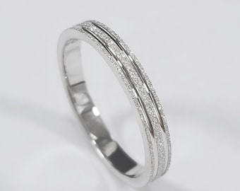 Exclusive Design. 3 mm Sterling Silver Stardust. Sparkling Promise, Engagement Ring band. Thumb Toe Midi Simple Minimalist Ring. Size 4-11.5
