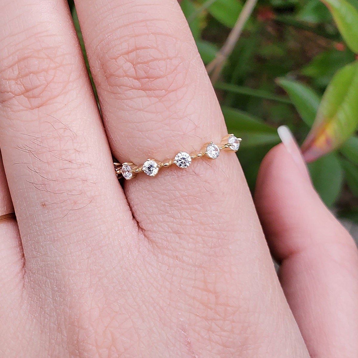 Gemmed Stack Rings Etsy