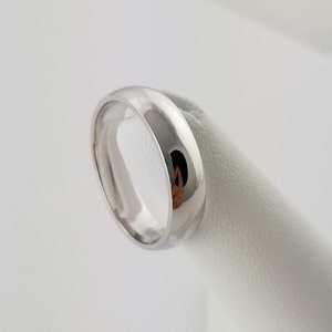 Alianza de boda de plata de ley para mujer hombre clásico de 5 mm con cúpula de ajuste cómodo regalo para él anillo de promesa para él alianza de boda minimalista EE.UU. imagen 1