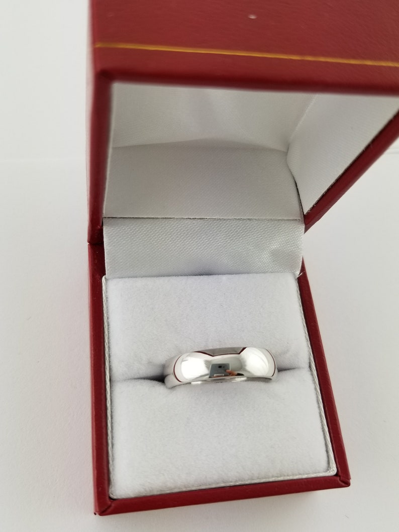 Alianza de boda de plata de ley para mujer hombre clásico de 5 mm con cúpula de ajuste cómodo regalo para él anillo de promesa para él alianza de boda minimalista EE.UU. imagen 9