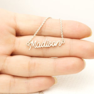 Personalized Name Necklace, Shiny Name Necklace, Minimalist Necklace, Personalized Jewelry, Sterling Silver Dainty Name Necklace Gift