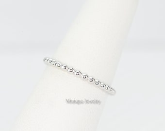 Dainty, Beaded Ring, Stacking Rings, Minimalist Ring, Sterling Silver Stackable Rings, Sterling Silver Ring, Rings, Dainty Stacking Rings