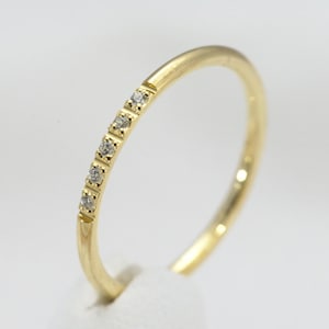 Dainty Ring, Gold Minimalist Ring, Stacking Ring, Simple Diamond Ring, Cubic Zirconia Sterling Silver Ring, Thin Ring, Gift for Her# 917-5-G