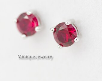 Ruby Stud Earrings | Etsy Ruby Stud Earrings | Etsy
