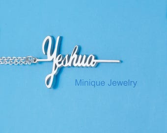 Yeshua necklace, Cross necklace, Men's Women's Christian necklace, Personalized Gift, Christian gift,  Religious necklace, Church Friend