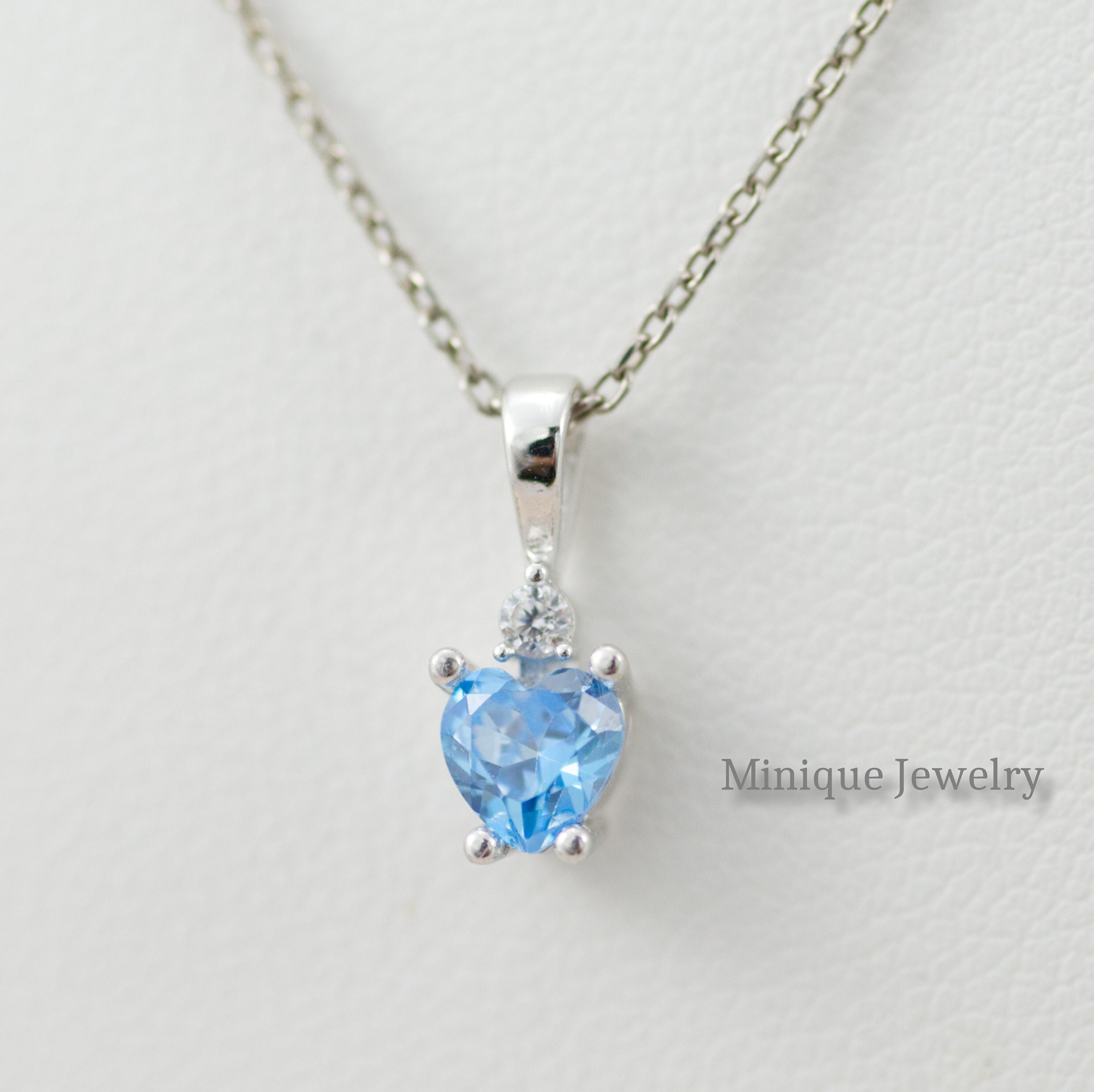 March birthstone heart necklace deals