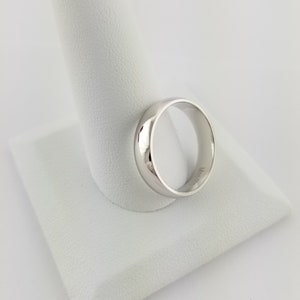 Alianza de boda de plata de ley para mujer hombre clásico de 5 mm con cúpula de ajuste cómodo regalo para él anillo de promesa para él alianza de boda minimalista EE.UU. imagen 8