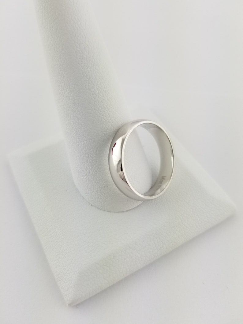 Alianza de boda de plata de ley para mujer hombre clásico de 5 mm con cúpula de ajuste cómodo regalo para él anillo de promesa para él alianza de boda minimalista EE.UU. imagen 8