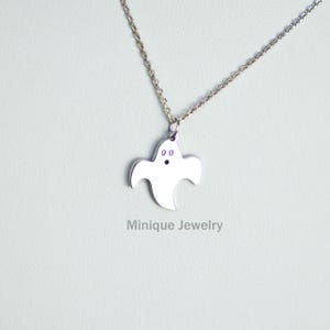 Dainty Halloween Ghost Jewelry, Spooky HalloweenGhost Pendant, Halloween Gift, Gothic Gift, Fun Gift, Christmas Gift, Gift for me